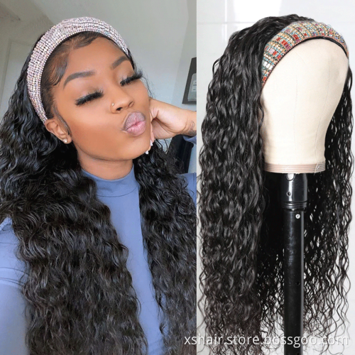 Body Wave Straight Virgin human hair wig Cuticle Aligned Kinky Curly Hair Wholesale Human Hair Headband Wig